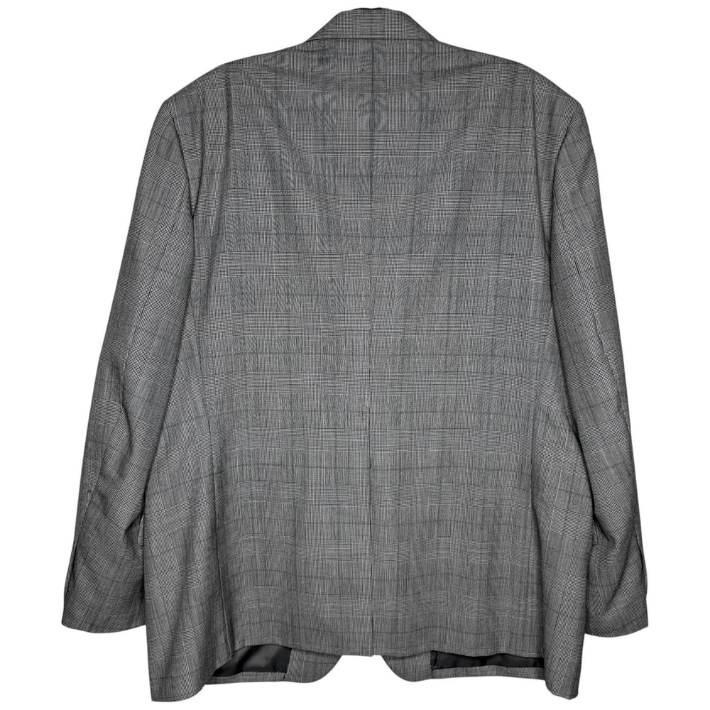 VTG Hardy Amies Sport Coat Gray Glen Plaid Two Button Wool Blend Blazer Mens 48R - Picture 3 of 8